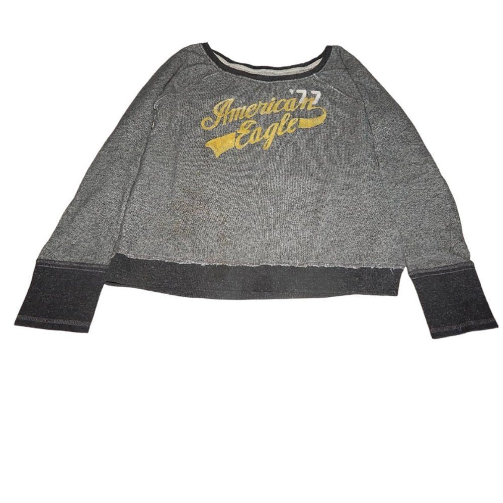 American Eagle women’s juniors XL gray knit pullover sweatshirt